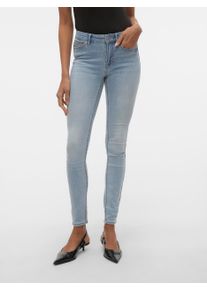Véro Moda VERO MODA Damen Skinny-fit-Jeans "VMFLASH MR SKINNY JEANS LI3102 GA NOOS", blau, modisch, Gr. XL, unifarben, Denim/Jeans, Obermaterial: 89%