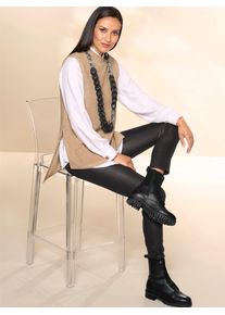 Heine Damen Pullunder "Pullunder", beige, Gr. 46, unifarben, 50% Baumwolle, 50% Polyacryl, Pullover