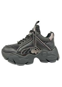 Buffalo Damen Plateausneaker "BINARY QUILT", Gr. 36, schwarz, Lederimitat, modisch, Schuhe, Chunky-Schnürer, Freizeitsneaker, Halbschuh mit