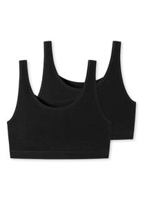 Schiesser Damen Bustier ""95/5"", Gr. 40, schwarz, Single Jersey, Obermaterial: 95% Baumwolle, 5% Elasthan, unifarben, casual, BHs, mit elastischem