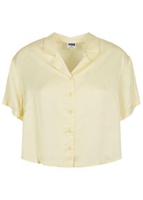 Urban Classics Damen Karohemd "Urban Classics Damen Ladies Viscose Satin Resort Shirt", gelb, Gr. 5XL, unifarben, 100% Viskose, Hemden
