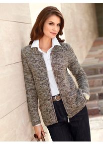 Casual Looks Damen Strickjacke, grau, Gr. 40, meliert, 100% Polyacryl, Strickjacken