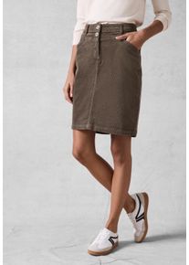 Cecil Damen Minirock, braun, casual, Gr. 34, unifarben, Cord, 98% Baumwolle, 2% Elasthan , Röcke, mit Schlitz