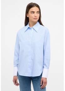 Eterna Damen Hemdbluse "OVERSIZE FIT", blau, klassisch, Gr. 40, 100% cotton, Blusen, EASY IRON (bügelleicht)