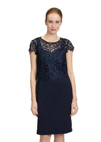 Vera Mont Damen Etuikleid "Vera Mont Etuikleid mit Spitze", blau, elegant, Gr. 38, Obermaterial: 95% Polyester, 5% Elasthan. Futter: 100% Polyester.,