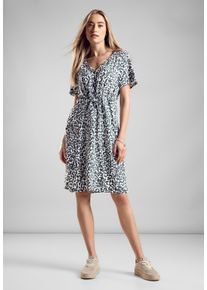 Street One Damen Sommerkleid, grün, casual, Gr. 42, geblümt, Stoff, Obermaterial: 100% Viskose; Futter: 100% Modal, Kleider, mit Tunnelzug an der