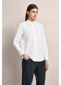Bugatti Damen Langarmbluse, weiß, casual, Gr. 34, unifarben, 97% Baumwolle, 3% Elasthan, Blusen, aus elastischer Baumwolle