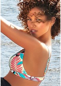 active by Lascana LASCANA ACTIVE Damen Triangel-Bikini-Top "Layne", bunt, Gr. 34, bedruckt, Polyamid, Bikini-Oberteile, mit 3 Tragevarianten