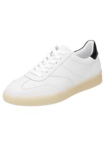 Remonte Damen Sneaker, Gr. 36, schwarz-weiß, Leder, sportlich, Schuhe, Freizeitschuh, Halbschuh, Schnürschuh mit gepolstertem Schaftrand