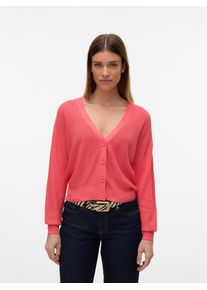 Véro Moda VERO MODA Damen Strickjacke "VMNEWLEXSUN LS SHORT V-NECK CAR GA NOOS"dubarry, casual, Gr. XL, unifarben, Strick, Obermaterial: 50% Viskose, 25%