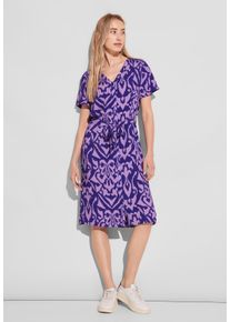 Street One Damen Shirtkleid, blau, casual, Gr. 42, bedruckt, Stoff, 100% Viskose, Kleider, knielang