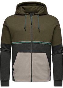 Ragwear Herren Kapuzensweatjacke "Blocky", grün, Basic, Gr. S, Sweatware, Obermaterial: 70% Baumwolle, 30% Polyester, Sweatjacken, Herren Basic