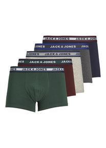 Jack & Jones JACK & JONES Herren Trunk "JACOLIVER TRUNKS 5 PACK NOOS", Gr. Mdunkelgrau melange detail:sea moss, port royal, navy blazer, light grau melange,