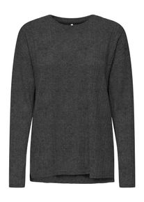 Only Damen Langarmshirt "ONLANNA L/S O-NECK TOP CC JRS", grau, modisch, Gr. S, unifarben, Jersey, Obermaterial: 82% Polyester, 13% Viskose, 5%