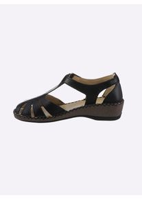 Casual Looks Damen Sandalette, Gr. 39, schwarz, Glattleder, sportlich, Schuhe