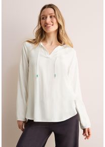 Cecil Damen Langarmbluse, weiß, casual, Gr. S, unifarben, Stoff, 100% Viskose, Blusen, aus softer Viskose