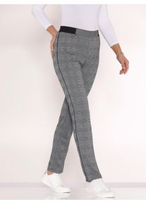 Classic Basics Damen Jerseyhose, grau, Gr. 48, gemustert, Hahnentrittmuster, kariert, mehrfarbig, 95% Polyester, 5% Elasthan, Hosen