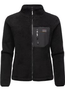 Ragwear Damen Plüschjacke "Alaris", schwarz, Basic, Gr. L, Plüsch, Material: 100% Polyester, Jacken, Kuschelige Fleecejacke mit Brusttasche