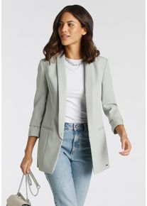 Laura Scott Damen Longblazer, grün, feminin, Gr. 34, Web, Obermaterial: 90% Polyester, 10% Elasthan. Futter: 100% Polyester, Blazer, mit gerafften