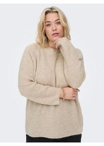 Only CARMAKOMA Damen Strickpullover "CARJADE L/S PULLOVER KNT NOOS", grau, casual, Gr. S, meliert, Strick, Rippstrick, Obermaterial: 81% Polyacryl,