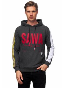 Rusty Neal Herren Kapuzensweatshirt, grau, casual, Gr. L, bedruckt, meliert, 70% Baumwolle, 30% Polyester, Sweatshirts, in sportlichem Design