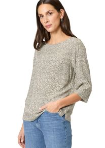 Zero Damen Klassische Bluse "Zero Bluse mit Dreiviertelarm"khakicream, casual, Gr. 40, bedruckt, Web, Obermaterial: 100% Viskose. Ärmelfutter: ohne