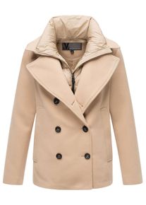 Marikoo Damen Winterjacke "Aylaraa", beige, Gr. L, Obermaterial: 90% Polyacryl, 8% Viscose, 2% Elasthan, Jacken, Elegante Designer Winterjacke