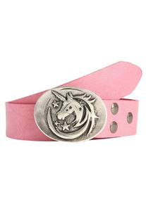 Damen Ledergürtel, pink, casual,modisch, Gr. 100, RETTUNGSRING BY SHOWROOM 019, unifarben, Leder, Gürtel, mit austauschbarer Schließe »Einhorn