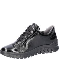 Waldläufer WALDLÄUFER Damen Sneaker "H-BIGGI", Gr. 3,5, schwarz, Lackleder, glänzend, sportlich, Schuhe, Freizeitschuh, Halbschuh, Schnürschuh in Bequemweite G