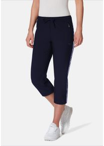 STOOKER WOMEN Damen Sporthose "Sport Bermuda Stripe STOOKER WOMEN 7/8 Sporthose", blau, sportlich, Gr. S, angeraute Sweatware, 95% Polyester, 5%