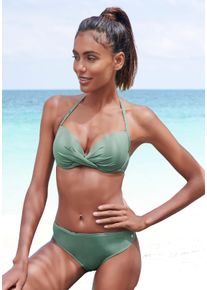 s.Oliver Damen Bikini-Hose "Spain", grün, Gr. 34, unifarben, Microfaser, Microfaser, Badehosen, in modischen Unifarben