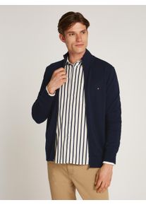 Tommy Hilfiger Herren Strickjacke "ESSENTIAL COTTON ZIP THRU", blau, casual, Gr. S, Strick, Obermaterial: 100% Baumwolle, Strickjacken, mit