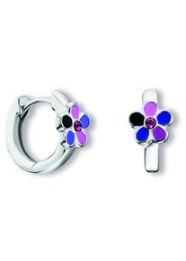 ONE ELEMENT Damen Paar Creolen "Kristall Blume Ohrringe Creolen aus 925 Silber", Kinder, Silber 925 (Sterlingsilber), silber, Silber 925