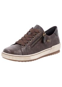 Remonte Damen Plateausneaker, Gr. 41, braun, Leder, used, sportlich, Schuhe, Freizeitschuh, Halbschuh, Schnürschuh mit Außenreißverschluss