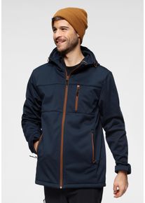 Polarino Herren Softshelljacke, blau, sportlich, Gr. 44, unifarben, Softshell, Fleece, Obermaterial: 100% Polyester. Innenseite: 100% Polyester,