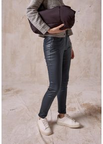Cecil Damen Lederimitathose "SCARLETT", blau, casual, Gr. 33, unifarben, Obermaterial: 76% Viskose, 21% Nylon, 3% Elasthan, Hosen, im Five-Pocket