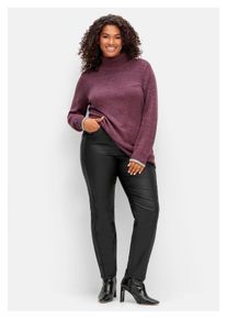 sheego Damen Stretch-Hose "Große Größen", schwarz, modisch, Gr. 54, unifarben, Obermaterial: 76% Viskose, 21% Polyamid, 3% Elasthan, Hosen, mit