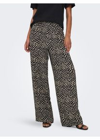 Only Damen Schlupfhose "ONLKATTY LIFE PANT PTM"schwarz aop:katty animal, modisch, Gr. M, bedruckt, Obermaterial: 100% Polyester, Hosen
