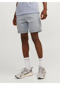 Jack & Jones JACK & JONES Herren Chinoshorts "JPSTBOWIE JJSHORTS S", grau, modisch, Gr. S, unifarben, Web, Obermaterial: 98% Baumwolle, 2% Elasthan, Hosen, mit