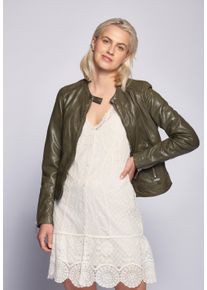 Maze Damen Lederjacke "Grenada", grün, Gr. S, Obermaterial: 100% Lammleder / Futter: 100% Polyester, Jacken