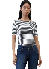 Marc O'Polo MARC O'POLO Damen T-Shirt, blau, Gr. S, gestreift, Obermaterial: 97% Baumwolle, 3% Elasthan, Shirts