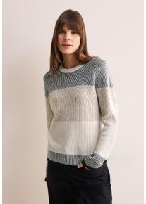 Cecil Damen Strickpullover, schwarz, casual, Gr. XL, gestreift, Web, 37% Baumwolle, 34% Polyacryl, 26% Polyester, 3% Elasthan, Pullover, mit