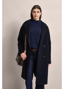 Bugatti Damen Kurzmantel, blau, casual, Gr. 46, unifarben, 70% Wolle, 20% Polyester, 10% Polyamid, Mäntel, im Oversized-Look