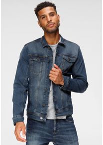 Blend Herren Jeansjacke "BHNARIL", blau, modisch, Gr. XXXL, Abriebeffekte, Denim/Jeans, Obermaterial: 99% Baumwolle, 1% Elasthan, Jacken, washed