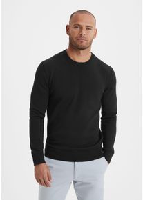 H.I.S. H.I.S Herren Strickpullover, schwarz, casual, Gr. S, meliert, Feinstrick, Obermaterial: 60% Baumwolle, 40% Polyester, Pullover, Regular Fit, Langarm,