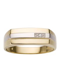 Firetti Herren Goldring "Schmuck Geschenk Gold 333 Herrenring Goldring Siegelring", 20, 0,005 ct P2 = erkennbare Einschlüsse, Gelbgold 333-Diamanten,