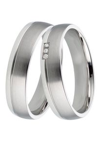 DOOSTI Trauring "Schmuck Geschenk Silber 925 Trauring Ehering Partnerring LIEBE", 54, 0,03 ct SI = kleine Einschlüsse mit Brillanten, Silber 925