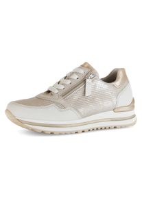 Gabor Damen Keilsneaker "TURIN", Gr. 42, weiß, Kalbsleder, sportlich, Schuhe, Freizeitschuh, Halbschuh, Schnürschuh mit schönen Metallic-Details