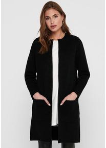 Only Damen Strickjacke "ONLRIVER L/S LONG CARDIGAN KNT NOOS", schwarz, modisch, Gr. S, unifarben, Strick, Obermaterial: 52% Polyacryl, 26% Polyester,