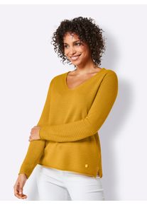 Damen Kaschmirpullover "Kaschmir-Pullover", gelb, Gr. 36, CREATION L PREMIUM, unifarben, 100% Kaschmir, Pullover